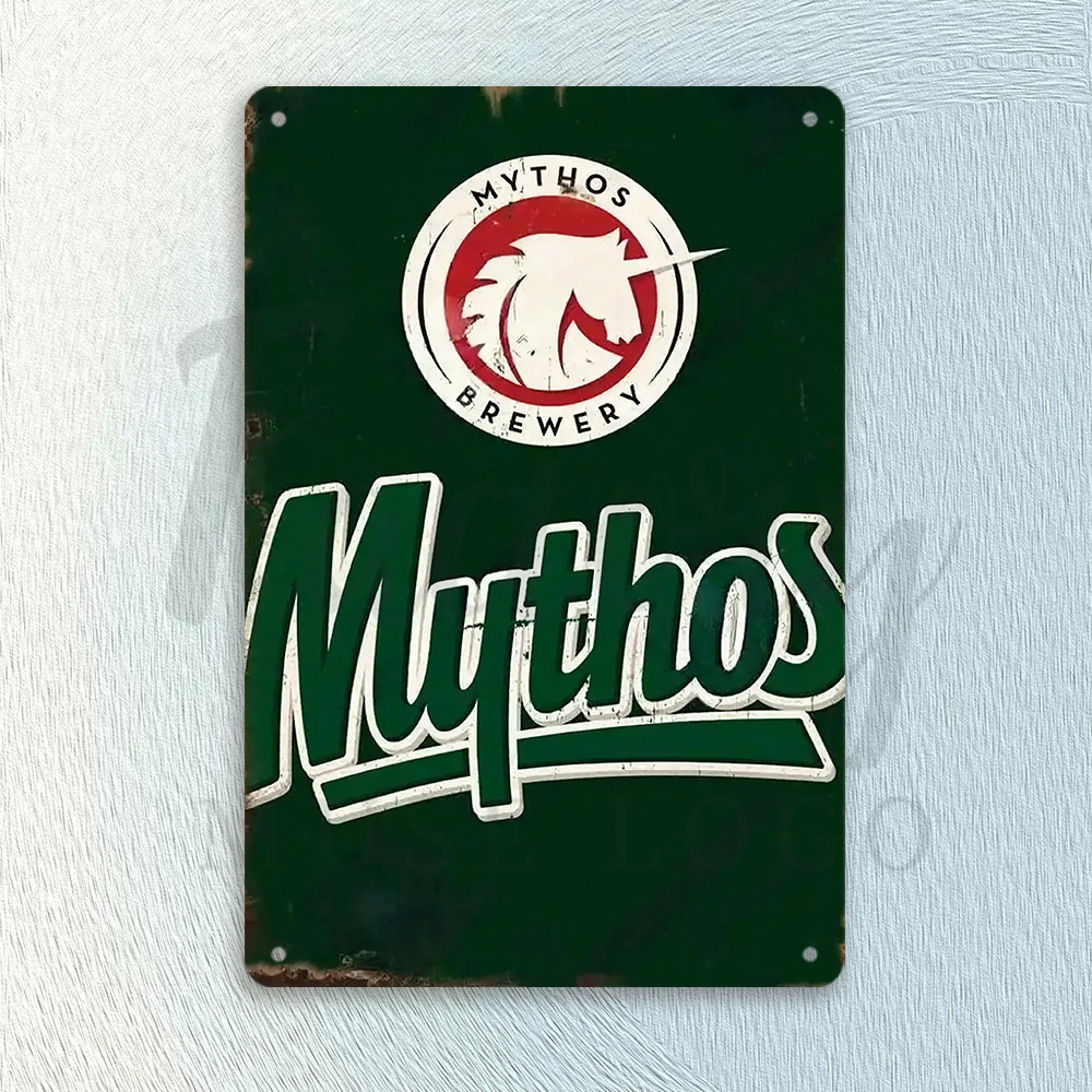 Home Decor Green - Mythos Brewery Vintage Metal Tin Sign