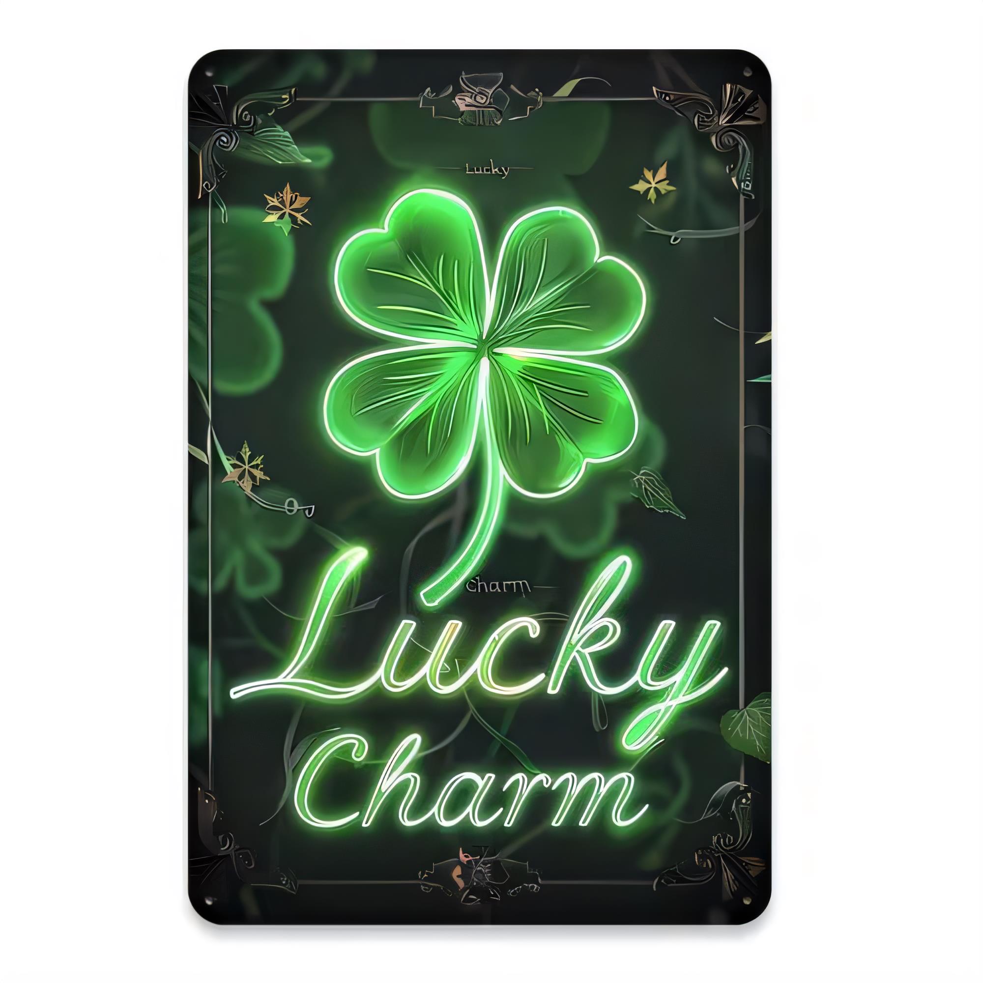 Home Decor Green - Tin Sign Lucky Charm St Patrick