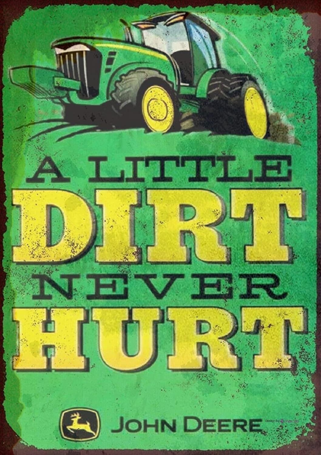 Tin Sign John Tractor A Little - Home Decor Green 评论和价格