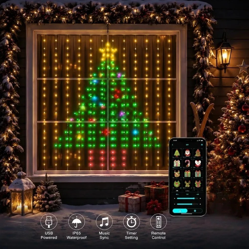 LED Pixel Curtain Lights Bluet - Home Decor App 评论和价格