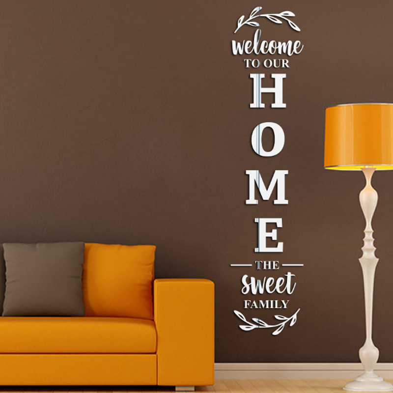 English Letters 3D Mirror Wall - Home Decor Y2K 评论和价格