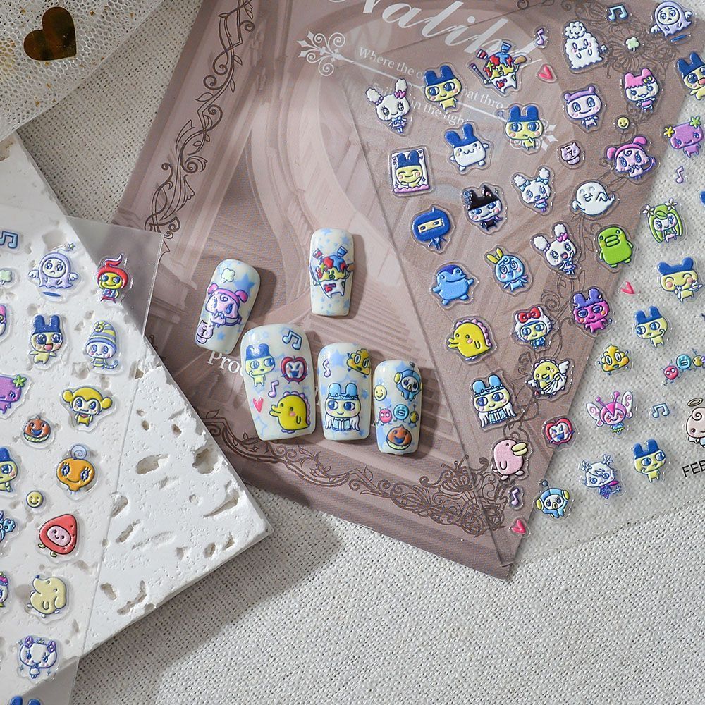 Tamagotchi Cartoon 3D Embossed - Home Decor Sticker 评论和价格