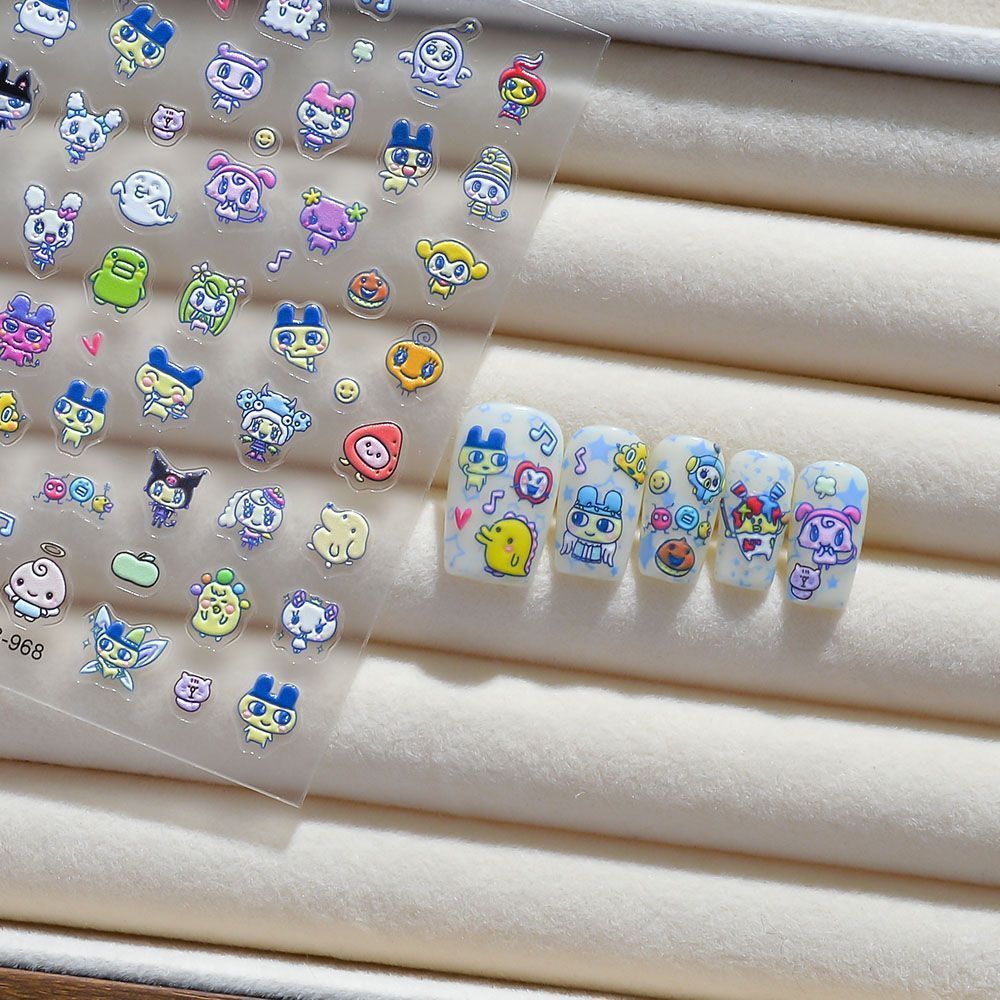 Tamagotchi Cartoon 3D Embossed - Home Decor Sticker 评论和价格