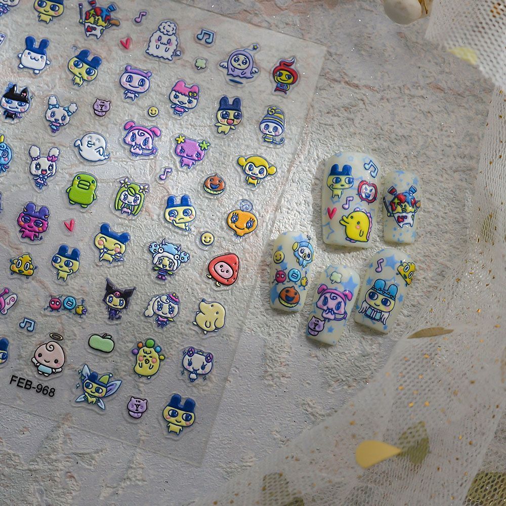Tamagotchi Cartoon 3D Embossed - Home Decor Sticker 评论和价格