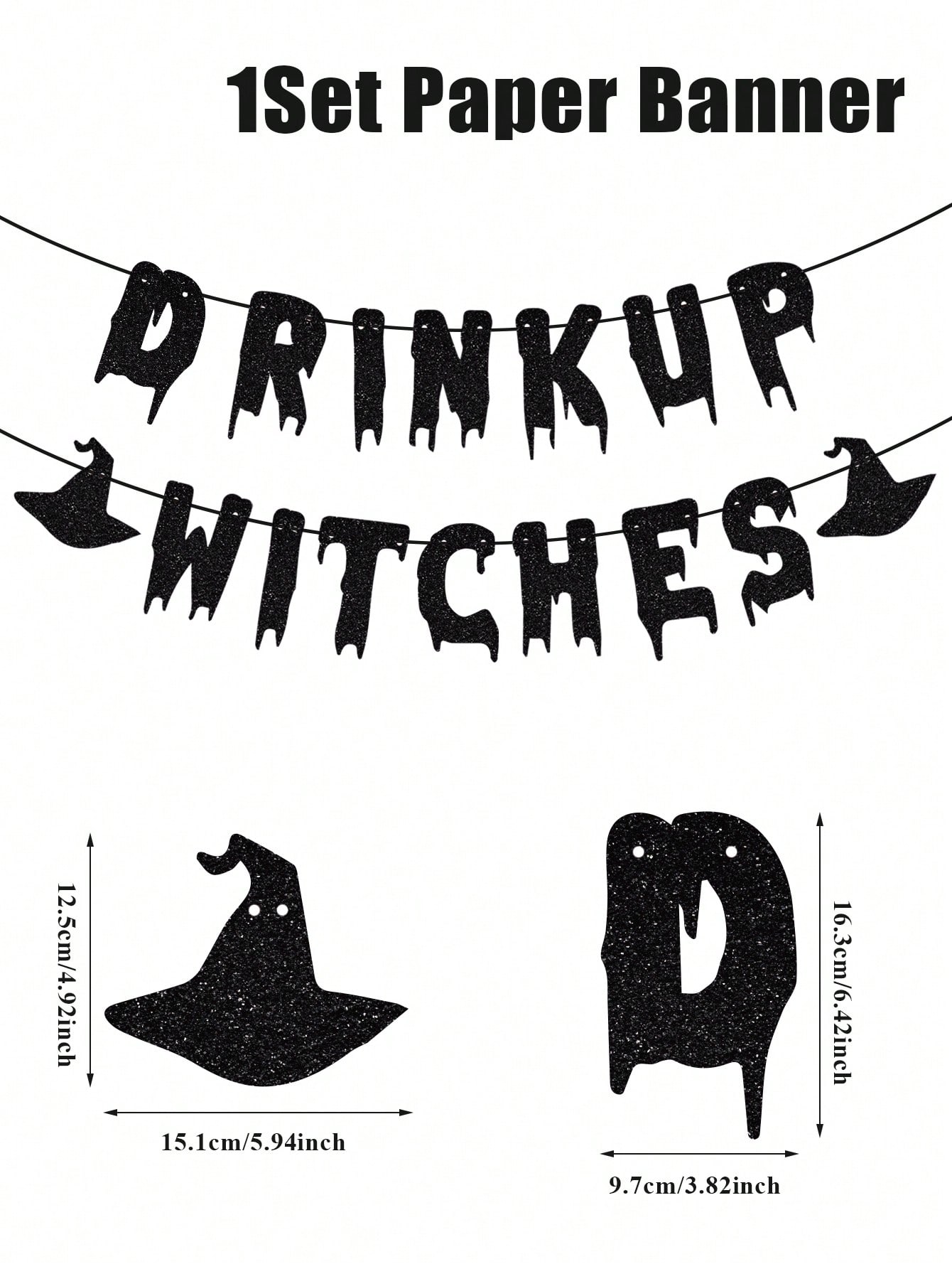 1 Set Halloween Paper Banner,  - Home Decor Garland 评论和价格