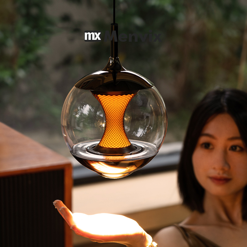 Glass Pendant Light Modern Din - Hanging Moon Lamp 评论和价格
