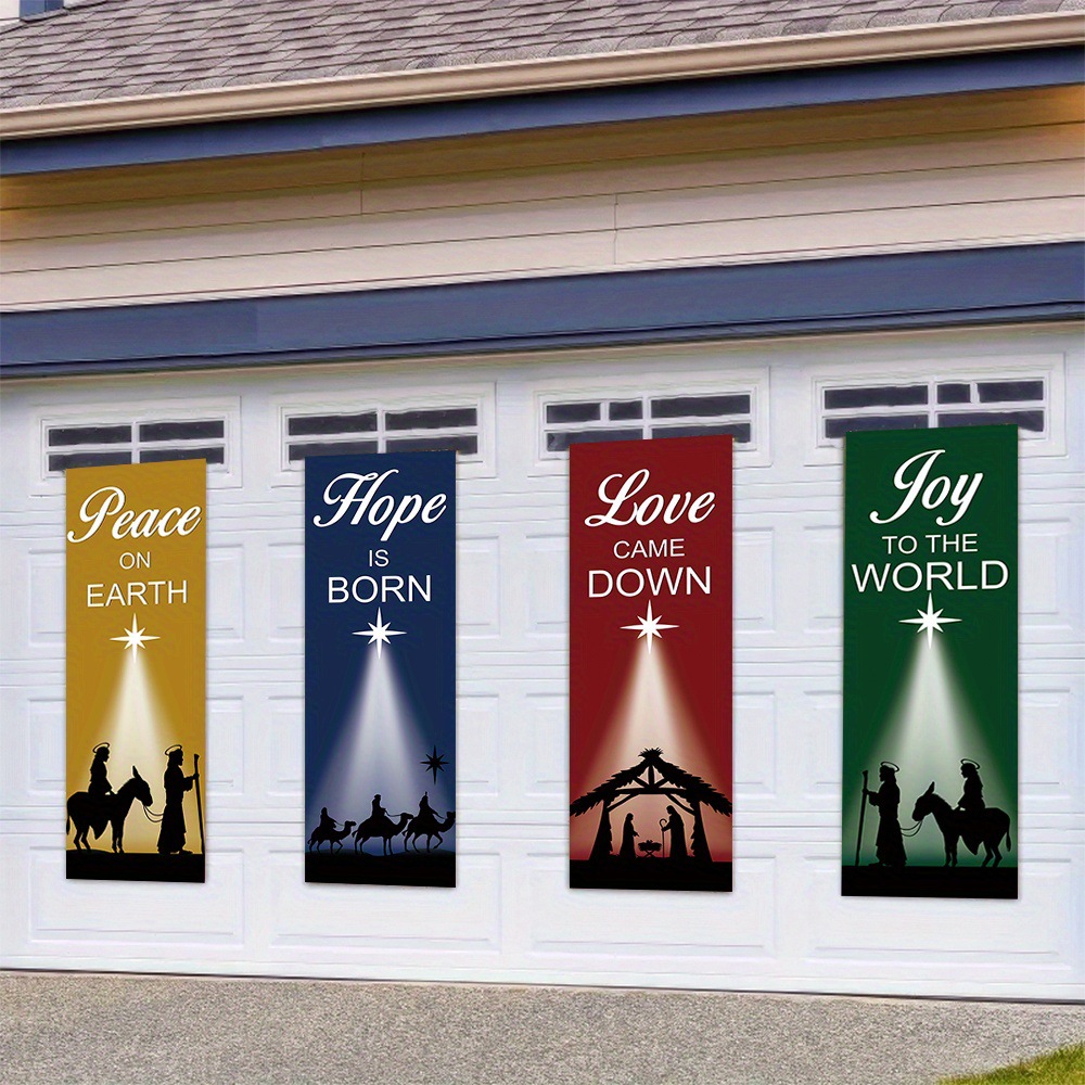 4-Piece Christmas-Themed Banne - Home Decor Locations 评论和价格