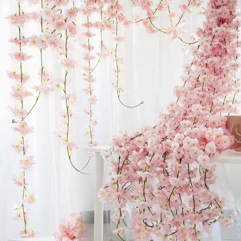 180cm Artificial Flowers Cherr - Home Decor Garland 评论和价格
