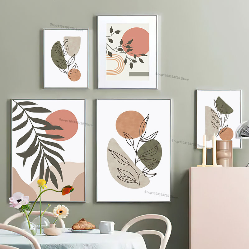 Boho Green Orange Leaf Sun Rai - Home Decor Green 评论和价格