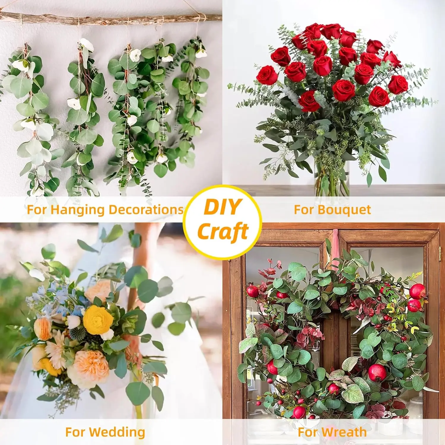 12 Pcs Large Dried Eucalyptus  - Home Decor Garland 评论和价格