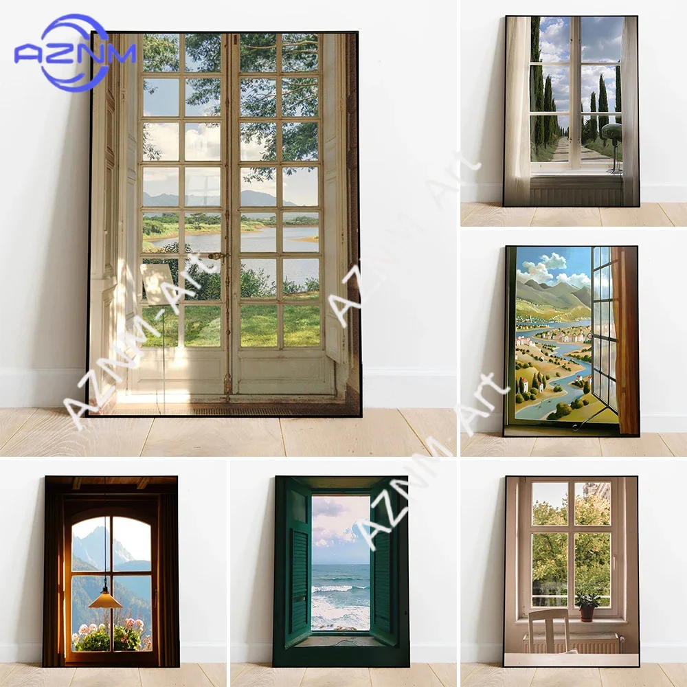 Green Landscapes Windows Wall  - Home Decor Green 评论和价格