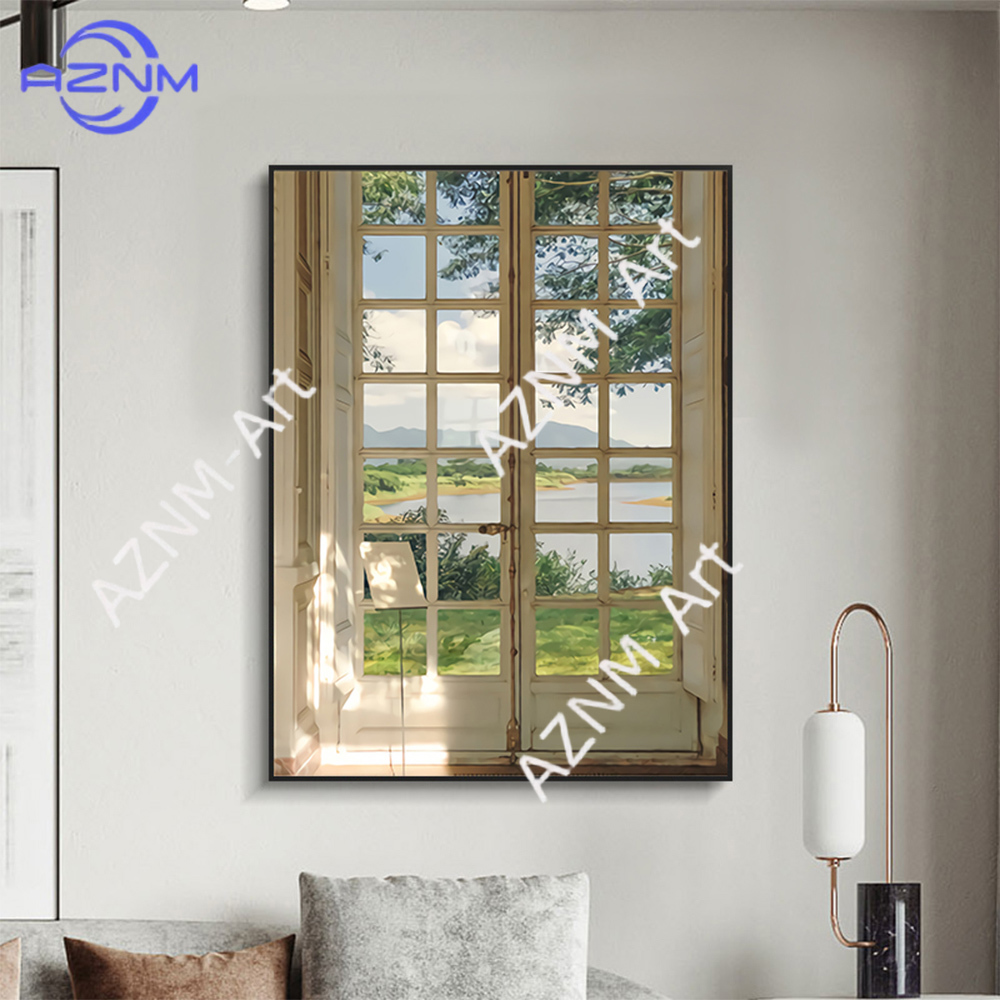 Green Landscapes Windows Wall  - Home Decor Green 评论和价格