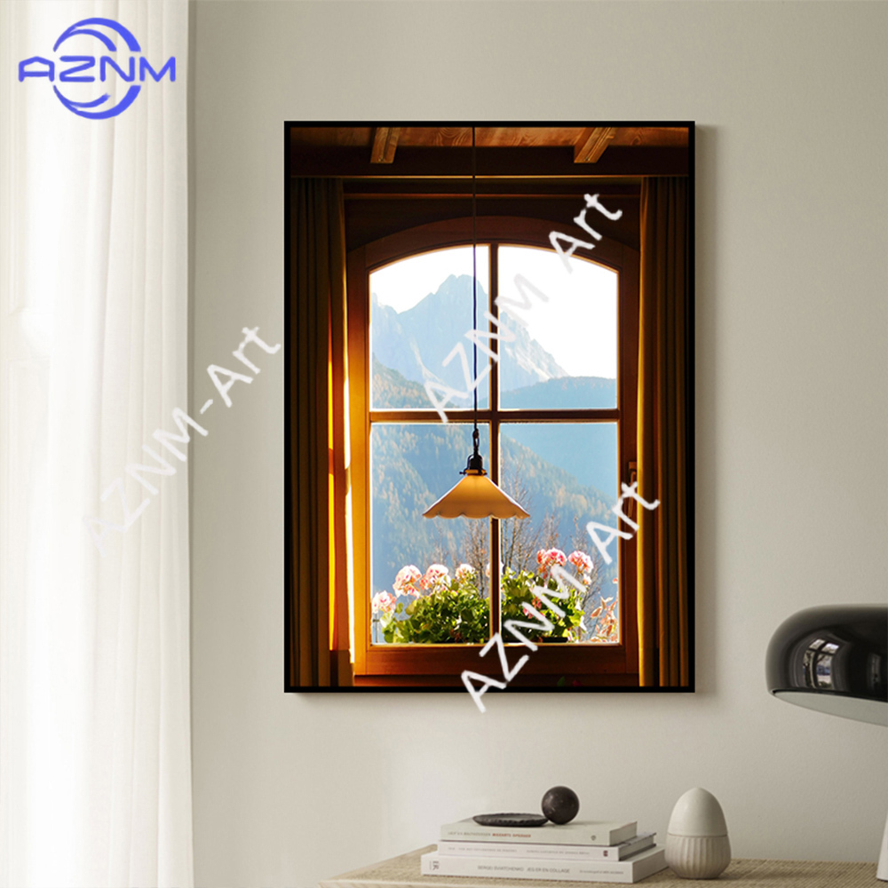 Green Landscapes Windows Wall  - Home Decor Green 评论和价格