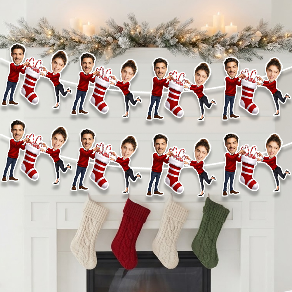 8/16/24PC Custom Photo Christm - Home Decor Garland 评论和价格