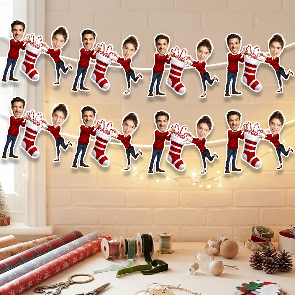 8/16/24PC Custom Photo Christm - Home Decor Garland 评论和价格