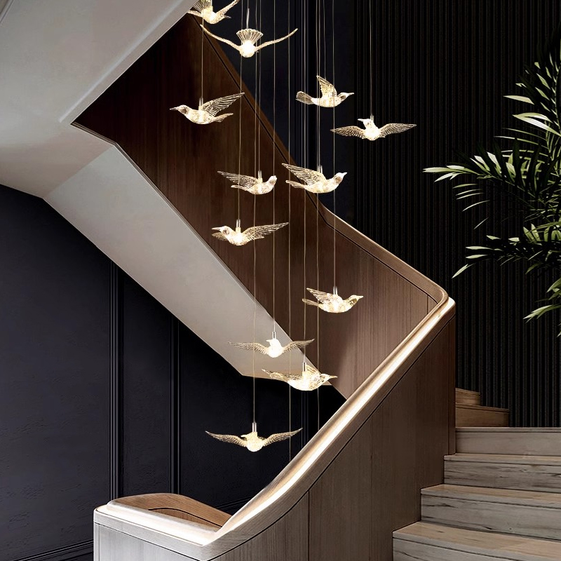 Bird Design LED Chandelier for - Hanging Moon Lamp 评论和价格