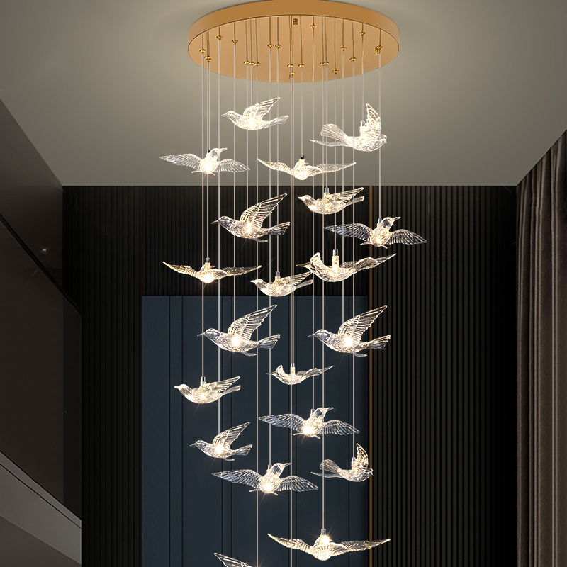 Bird Design LED Chandelier for - Hanging Moon Lamp 评论和价格