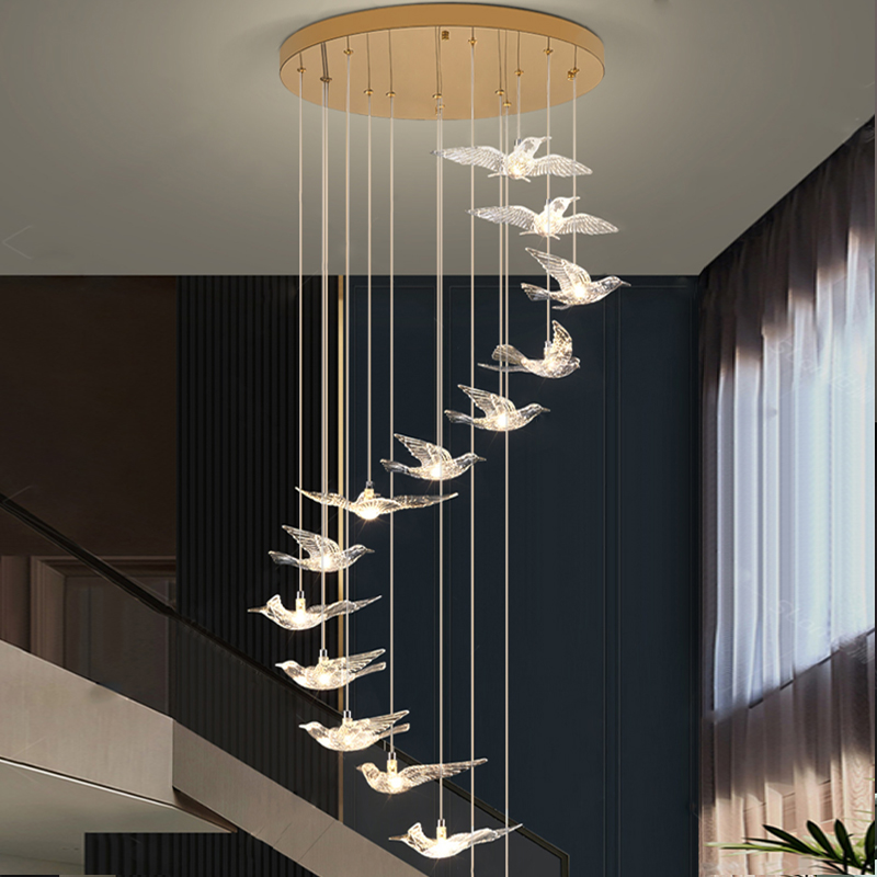 Bird Design LED Chandelier for - Hanging Moon Lamp 评论和价格